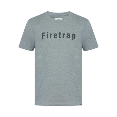 Firetrap Mens Logo Cotton T-Shirt (Dark Grey Marl)