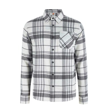 SoulCal Mens Checked Long-Sleeved Shirt (White/Grey)