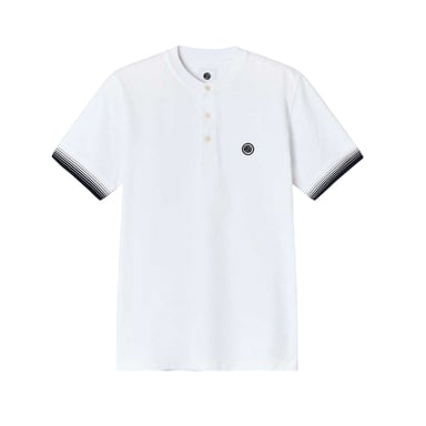 Pretty Green Mens Henley Regular T-Shirt (White)