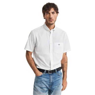 Gant Mens Poplin Classic Short-Sleeved Shirt (White)
