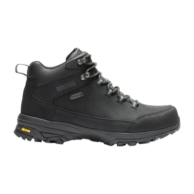 Regatta Mens Burrell Leather Walking Boots (Black)