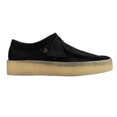 Clarks Originals Mens Wallabee Cup Leather Moc Toe Boat Shoes (Black)