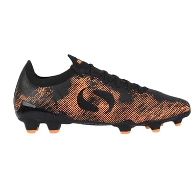 Sondico Mens Striped Firm Ground Football Boots (Black/Orange)
