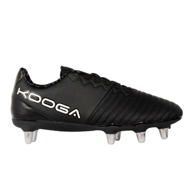 KooGa Mens Power SG Leather Rugby Boots (Black/White)