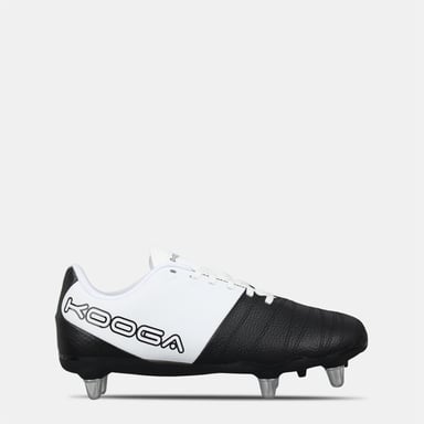 KooGa Childrens/Kids Synthetic Rugby Boots (White/Black)