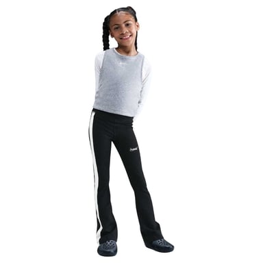 Nike Girls Classic Logo Flared Leggings (Black/White)