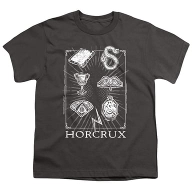 Harry Potter Childrens/Kids Horcrux Symbols Ringspun Cotton T-Shirt (Charcoal)