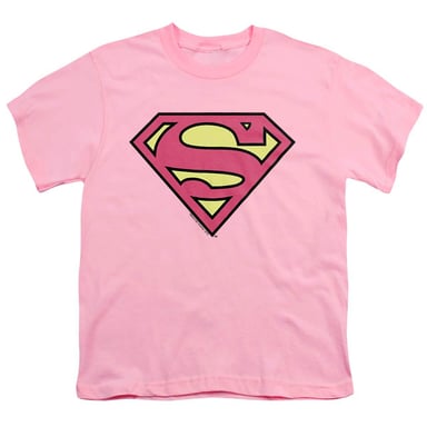 Superman Childrens/Kids Classic Logo Cotton T-Shirt (Pink)