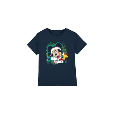 Disney Childrens/Kids Mickey Mouse Wreath Christmas T-Shirt (Navy)