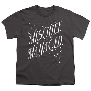 Harry Potter Childrens/Kids Mischief Managed Graphic Print T-Shirt (Charcoal)