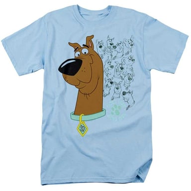 Scooby Doo Unisex Adult Evolution Of T-Shirt (Light Blue)