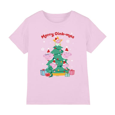 Peppa Pig Childrens/Kids Merry Oinkmas T-Shirt (Pink)