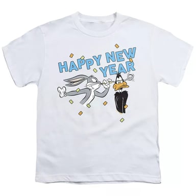 Looney Tunes Childrens/Kids Happy New Year Doc Bugs Bunny T-Shirt (White)