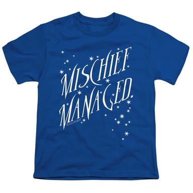 Harry Potter Childrens/Kids Mischief Managed Graphic Print T-Shirt (Royal Blue)