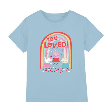 Peppa Pig Childrens/Kids Friends You Are Loved Ringspun Cotton T-Shirt (Light Blue)