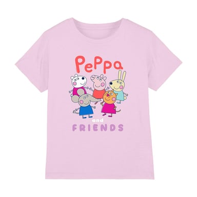 Peppa Pig Childrens/Kids Friends Peppa Pig Outline T-Shirt (Pink)