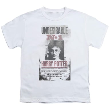 Harry Potter Childrens/Kids Undesirable No. 1 Distressed Poster Ringspun Cotton T-Shirt (White)