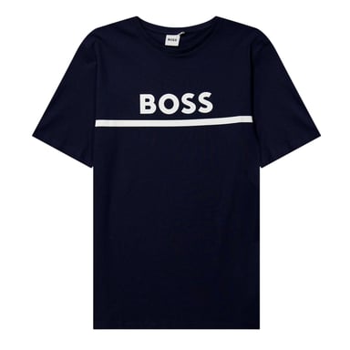 Boss Childrens/Kids Large Logo T-Shirt (Navy)
