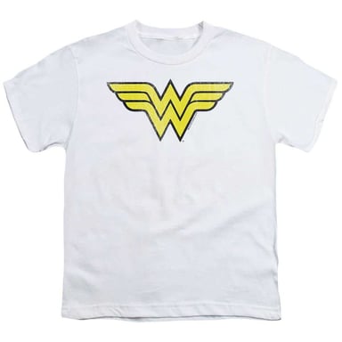 Wonder Woman Childrens/Kids Distressed Logo T-Shirt (White)