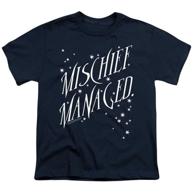 Harry Potter Childrens/Kids Mischief Managed Graphic Print T-Shirt (Navy)