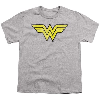 Wonder Woman Childrens/Kids Distressed Logo T-Shirt (Athletic Heather)