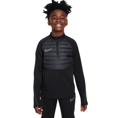 Nike Childrens/Kids Swoosh Raglan Long-Sleeved Drill Top (Black/Reflective)