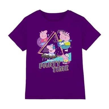 Peppa Pig Childrens/Kids Party Time Family T-Shirt (Purple)