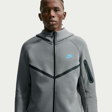Nike Mens Tech Chevron Full Zip Hoodie (Smoke Grey)