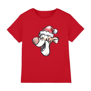 Disney Childrens/Kids Tigger Santa Hat Christmas T-Shirt (Red)