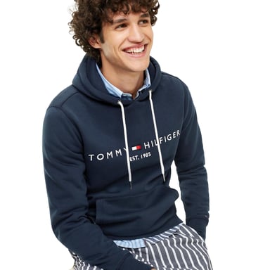 Tommy Hilfiger Mens Logo Hoodie (Sky Diver Blue)