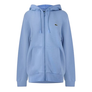 Lacoste Mens Basic Logo Cotton Blend Full Zip Hoodie (Blue)
