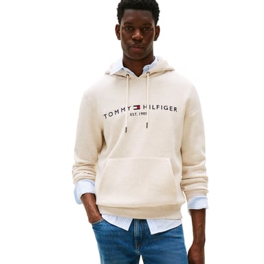 Tommy Hilfiger Mens Logo Hoodie (Oatmilk)