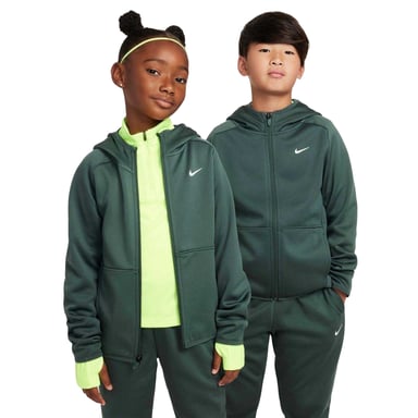 Nike Childrens/Kids Therma Fit Long-Sleeved Full Zip Hoodie (Vintage Green)
