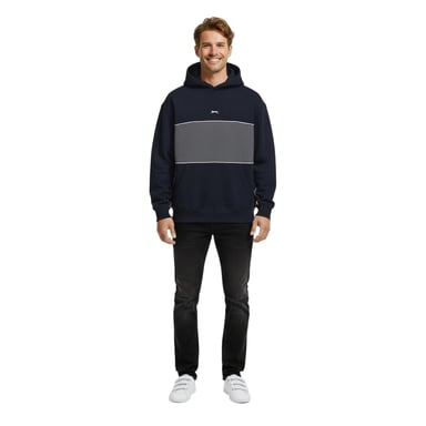 Slazenger Mens Colour Block Drawstring Hoodie (Navy)