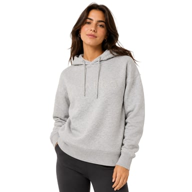 USA Pro Womens/Ladies Logo Marl Classic Drawstring Hoodie (Grey Marl)