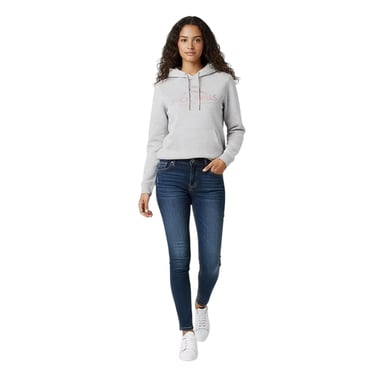 Jack Wills Womens/Ladies Graphic Logo Hoodie (Grey Marl)