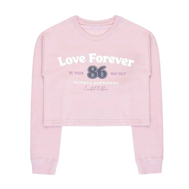 Miso Girls Love Crop Sweatshirt (Pink)