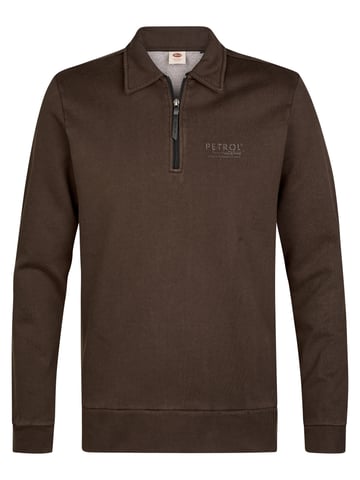 Petrol Industries - Quarter-Zip Polo Sweater millhall Men - Brown