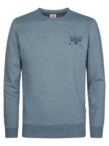 Petrol Industries - Melange Round Neck Sweater steelmont Men - Blue
