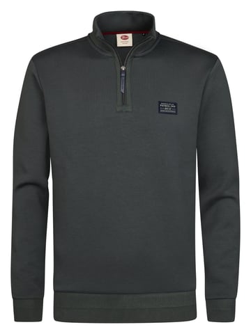 Petrol Industries - Cotton Quarter-Zip Sweater steelcore Men - Green