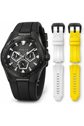 Invicta Speedway 51133 Men's Watch - Quartz Movement - Stainless Steel with Black Dial - 45 mm - With Extra Straps