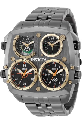 Invicta Aviator - Zulu Time 50661 Men's Watch - Quartz Movement - Stainless Steel with Black Dial - 50 mm