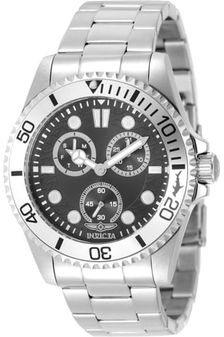 Invicta Pro Diver 51140 Men's Watch - Quartz Movement - Stainless Steel with Black Dial - 43 mm