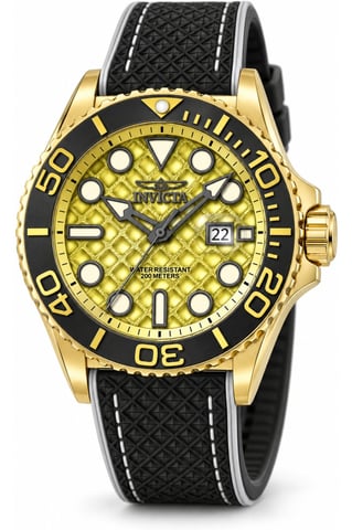 Invicta Grand Diver 51088 Men's Watch - Quartz Movement - Stainless Steel with Gold Dial - 48 mm