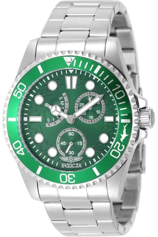 Invicta Pro Diver 51142 Men's Watch - Quartz Movement - Stainless Steel with Green Dial - 43 mm