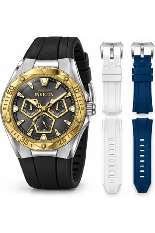 Invicta Speedway 51130 Men's Watch - Quartz Movement - Stainless Steel with Grey Dial - 45 mm - With Extra Straps