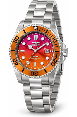 Invicta Pro Diver 50898 Men's Watch - Quartz Movement - Stainless Steel with Orange Dial - 42 mm