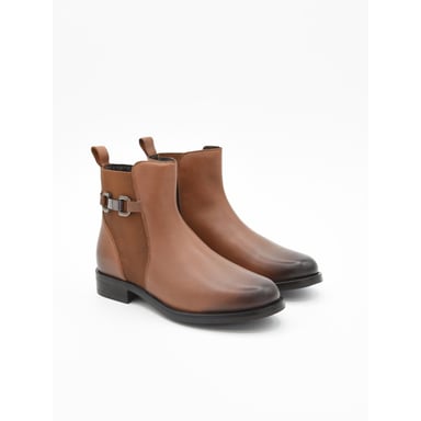 Purapiel Flat Ankle Boot Bro6 Brown