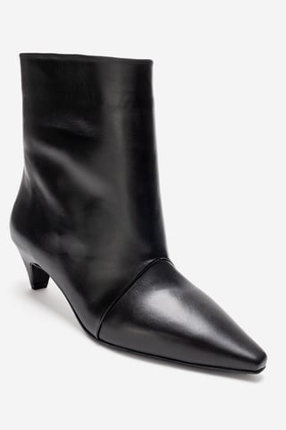 Amara Leather Kitten Heel Ankle Boot