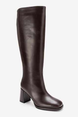 Javen Leather Block Heel Boot